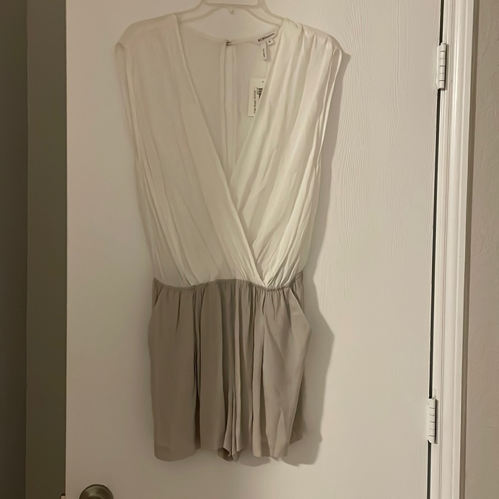 NWT white and beige romper